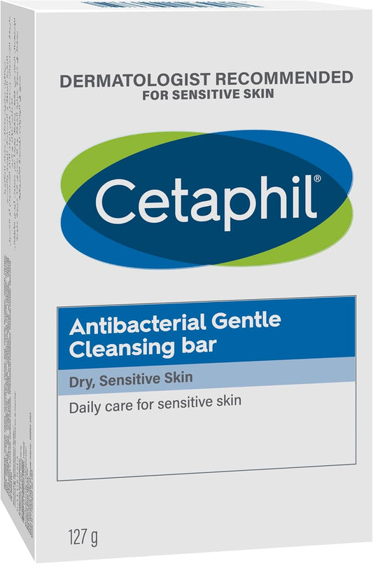 Cetaphil Antibacterial Daily Face & Body Gentle Cleansing Bar For Dry and Sensitive Skin - 127g Cetaphil