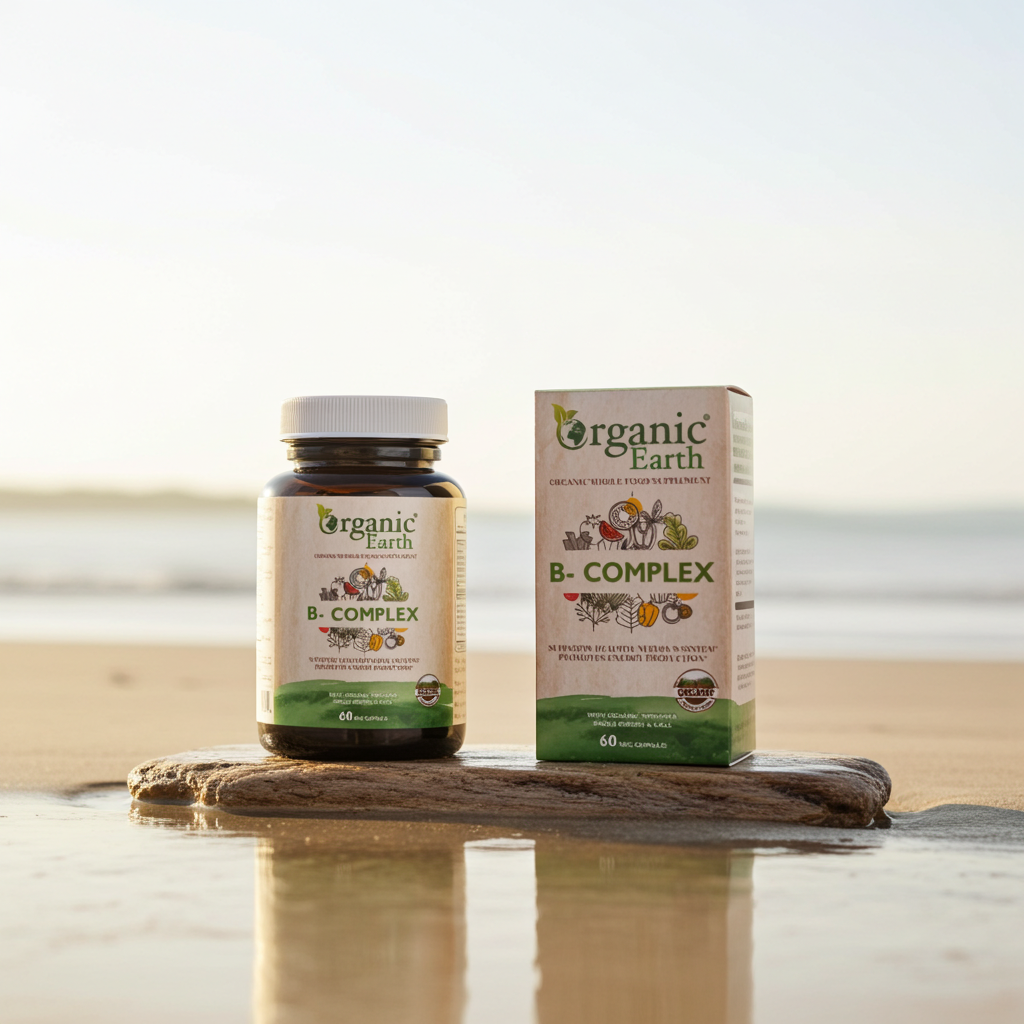 Organic Earth B-Complex 60 Capsules – 8 Essential B-Vitamins
