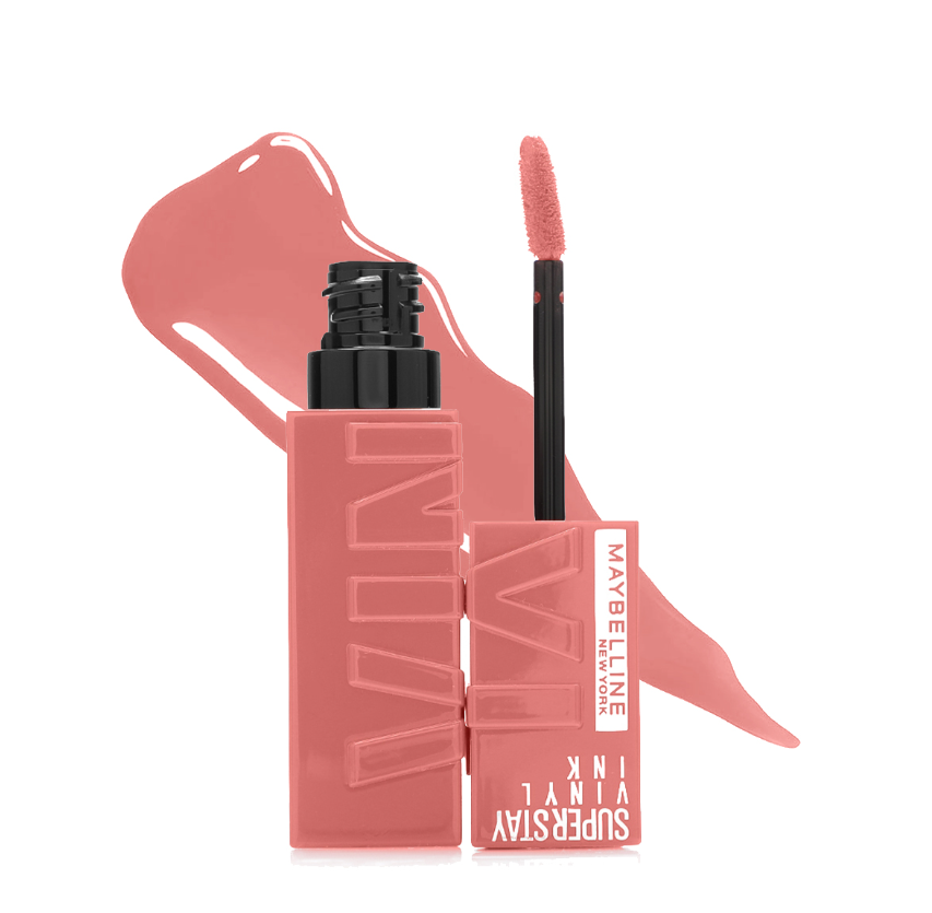Maybelline New York Super Stay Vinyl Ink, Longwear Transfer Proof Liquid Lipstick, 100 Charmed Maybelline