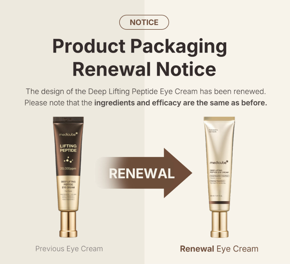 Medicube Deep Lifting Peptide Eye Cream 30ml – Firming &