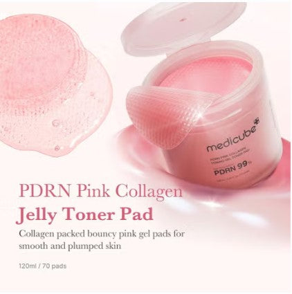 Medicube PDRN Pink Collagen Toning Gel Toner Pads 120ml – Pack of 70