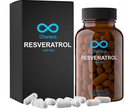 Charava Resveratrol 1000mg Antiaging Supplement Capsules, Pack of 30's Charava