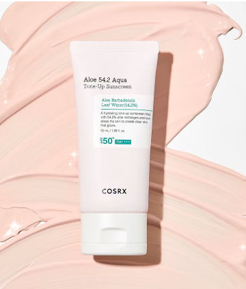 Cosrx Aloe 54.2 Aqua Tone Up Tinted Sunscreen Cream SPF50+ & PA++++ For Sensitive Skin 50ml