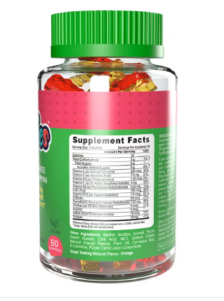 Dr. Gummies Kids Sugar Free Multivitamin Gummies For Healthy Growth and Development, Orange flavour, Pack of 60's Dr. Gummies