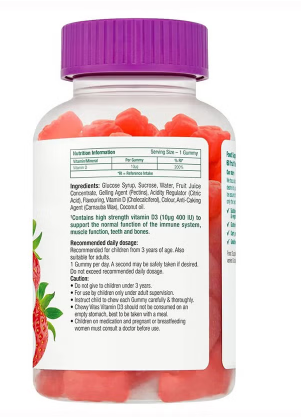 Chewy Vites Kids Vitamin D3 400 IU Gummies 60's Chewy Vites
