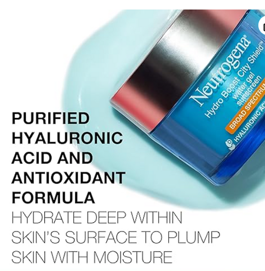 Neutrogena Hydro Boost City Shield Water Gel with Hydrating Hyaluronic Acid, Facial Moisturizer with Broad Spectrum SPF 25 Sunscreen, Oil-Free, Alcohol-Free, Non-Comedogenic, 1.7 oz Neutrogena