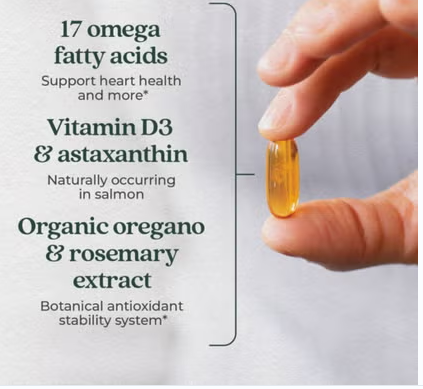 New Chapter Wholemega 1000mg Fish Oil Softgels, Pack of 60's New Chapter