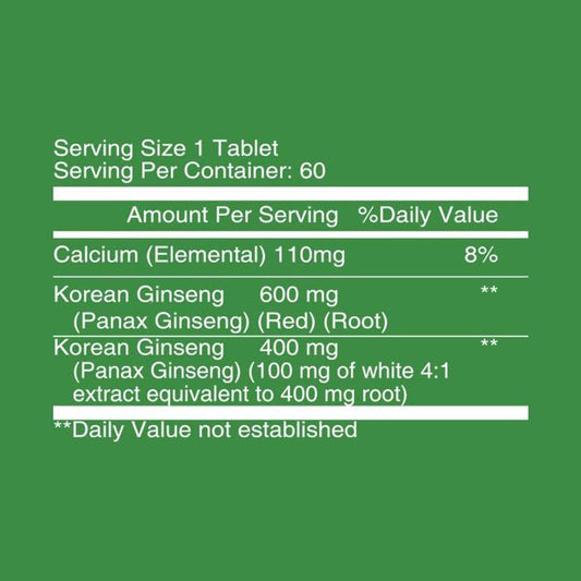 Nutritionl Korean Ginseng 1000mg Tabs 60'S Nutritionl