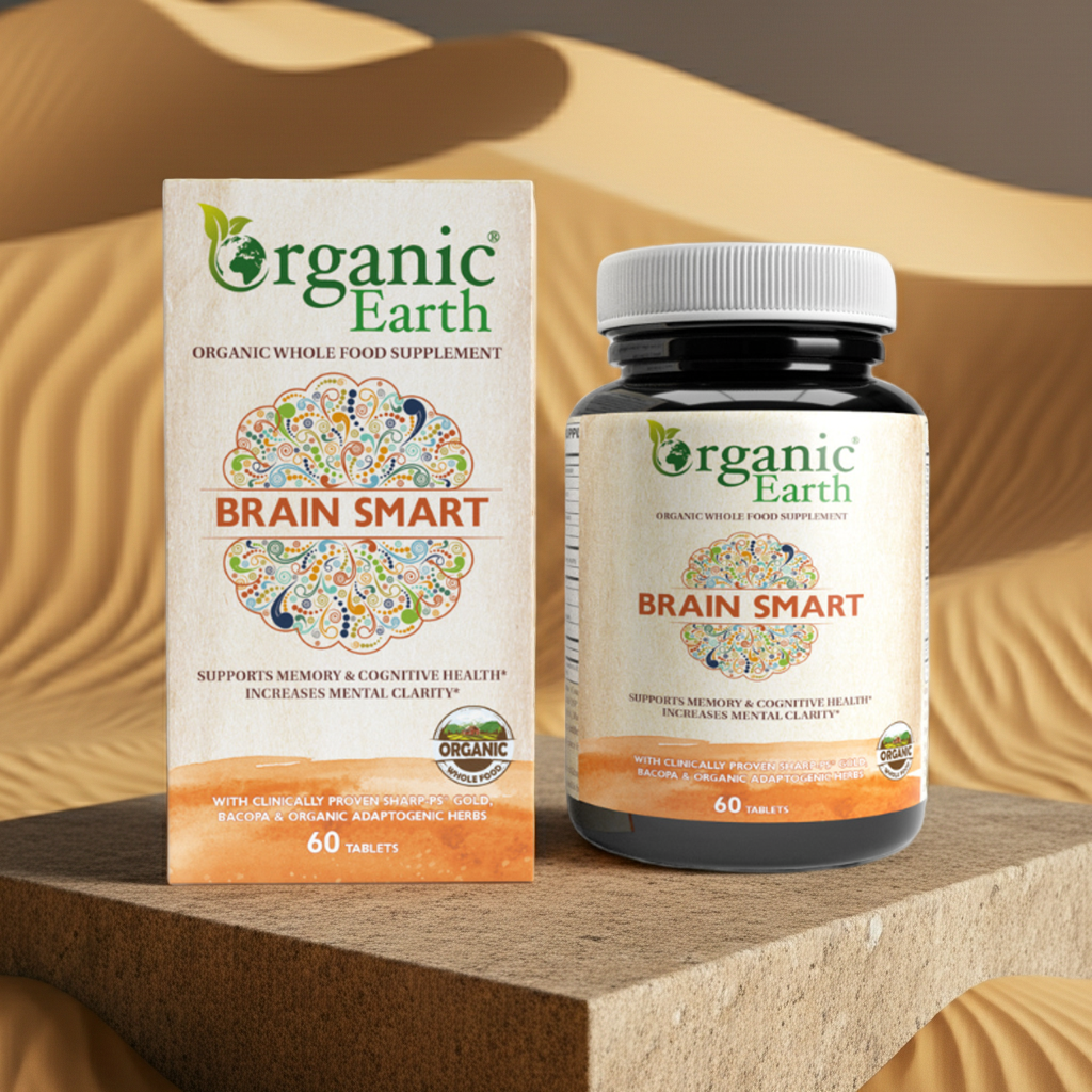 Organic Earth Brain Smart Tablets 60s – Nootropic Focus Formula