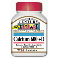 21St Century Calcium 600 + D Caplets for Bone Health, Pack
