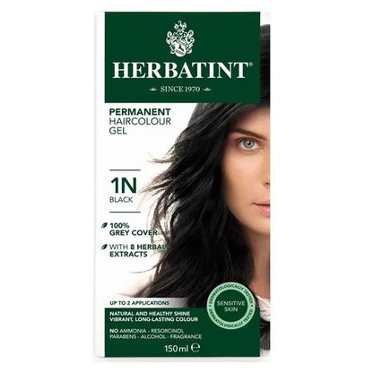Herbatint 1N Black Permanent Hair Colour Gel 150 mL Herbatint