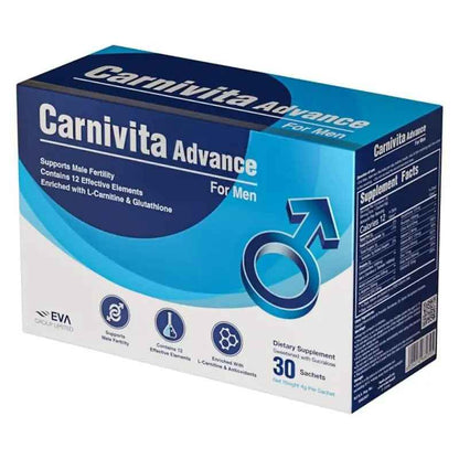 Eva pharma carnivita advance oral powder sachets for men, pack of 30's
