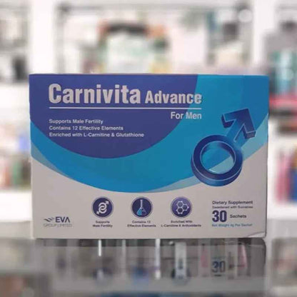 Eva pharma carnivita advance oral powder sachets for men, pack of 30's