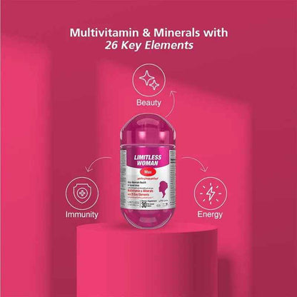 Eva pharma limitless woman max multivitamins & minerals supplement tablets, pack of 30's