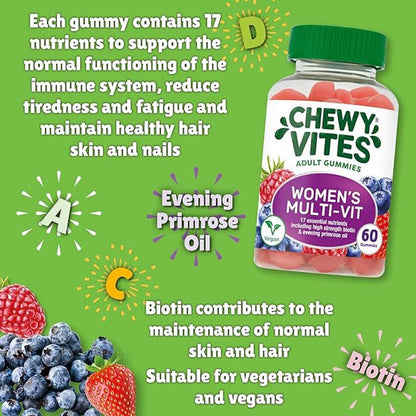 Chewy Vites Women's Multivitamin Supplement Adult Gummies, Pack of 60'S