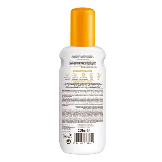 Carroten Protect & Hydrate Suncare SPF30 Body Milk Spray With Hyaluronic Acid 200ml Carroten