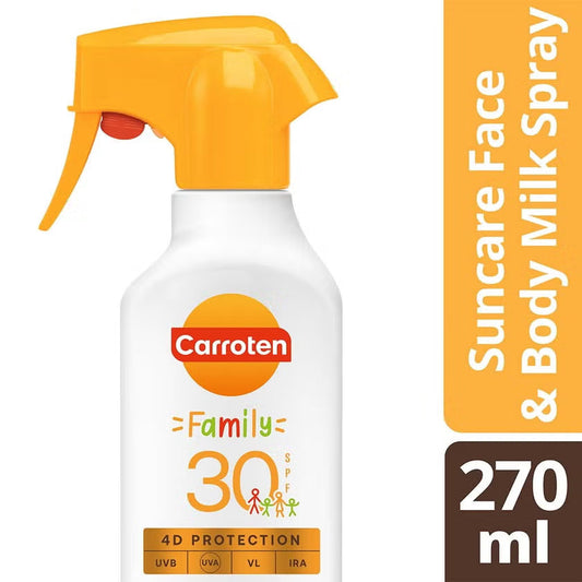 Carroten Family Suncare SPF30 Face & Body Milk Sunscreen Spray 270ml Carroten