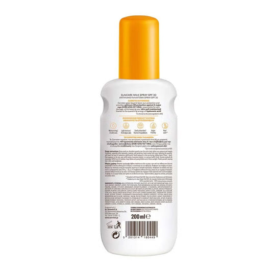 Carroten Protect & Tan Suncare SPF30 Tanning Body Milk Spray 200ml Carroten