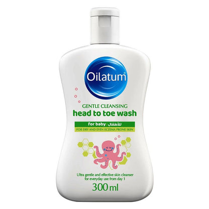 Oilatum Gentle Cleansing Head To Toe Baby Wash For 0+ Months Infant With Dry & Eczema Prone Skin 300ml