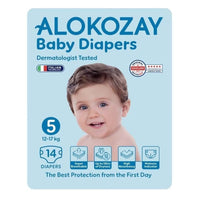 Alokozay Baby Diapers, Size 5, 12-17kg, Pack of 14's