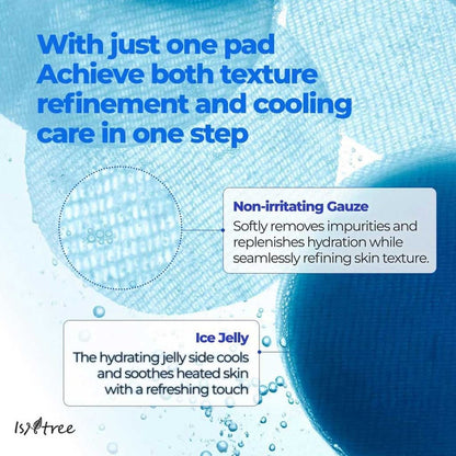 Isntree Ultra Low Molecular Hyaluronic Acid & Zinc Facial Cooling Pads, Pack of 60's