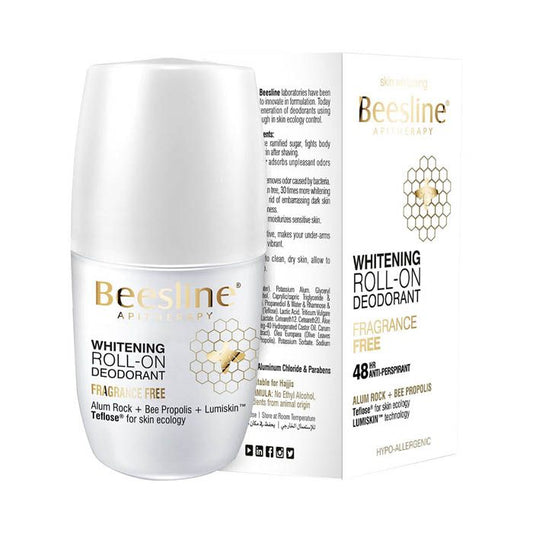 Beesline® Apitherapy Whitening Deodorant Roll-On Fragrance Free 50 mL Beesline