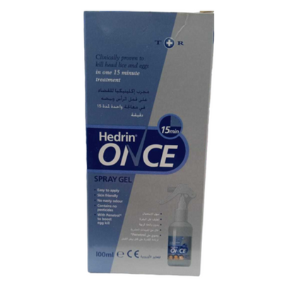 Hedrin Once Spray Gel For Head Lice Treatment 100 mL Hedrin