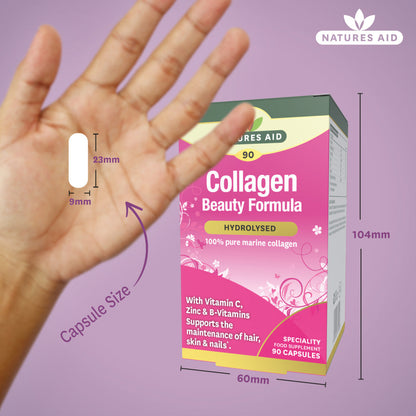 Natures Aid Collagen With Vitamin c Zinc & B-Vitamin 90 Vegetable capsules
