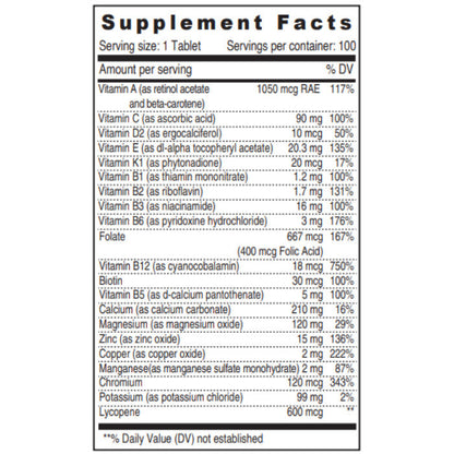 Sunshine Nutrition A TO Z Men's Multivitamin 100 Tablets