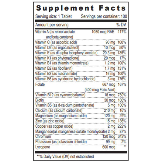 Sunshine Nutrition A TO Z Men's Multivitamin 100 Tablets