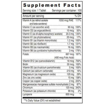 Sunshine Nutrition A TO Z Men's Multivitamin 100 Tablets
