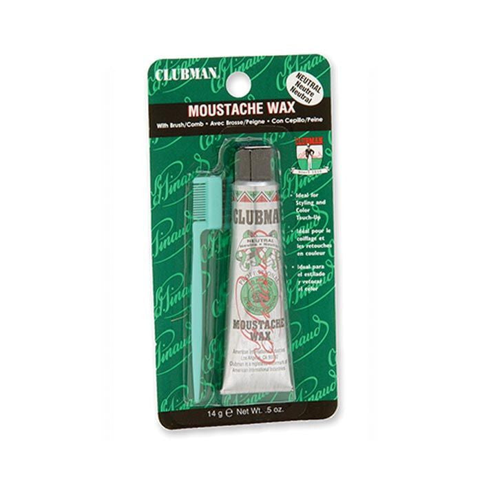 Clubman Moustache Wax Hang Pack-Neutral 0.5 Oz Clubman