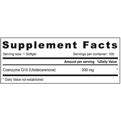 Sunshine Nutrition CoQ10 200mg 100 Softgels