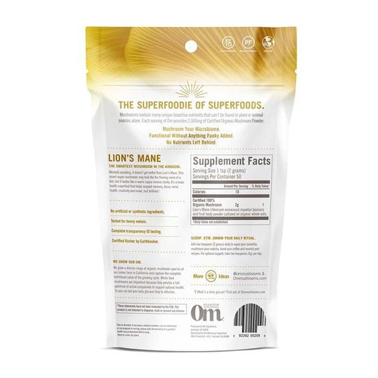 Om Lions Mane Organic Mushroom Powder 100 g OM