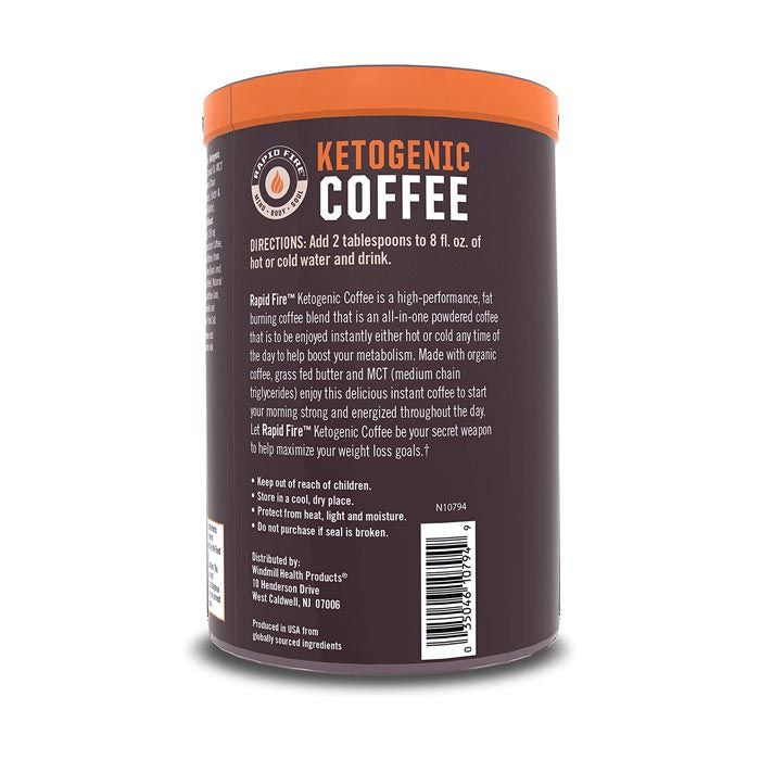 Rapidfire Ketogenic Coffee Hazelnut 225 g 15 Servings Rapidfire