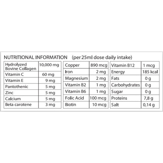 Sunshine Nutrition Platinum Collagen Hair Shots 20'S 25 ml
