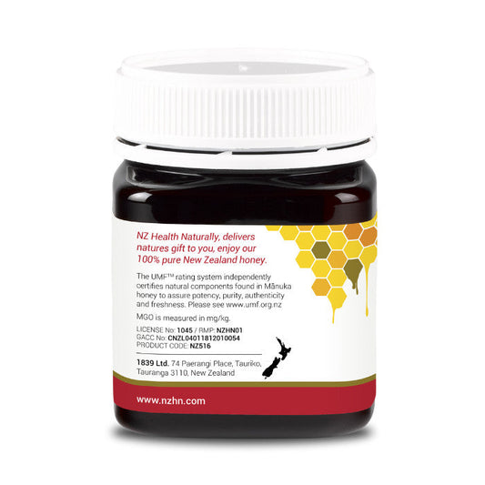 NZ Health UMF 7+ Manuka Honey Natural Antibacterial Support & No Additives – 250g NZ Health