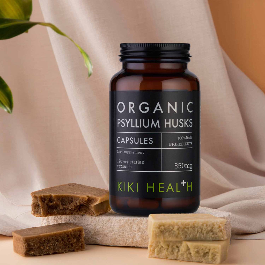 KIKI Health Organic Psyllium Husks Vegetarian - 120 Capsules KIKI Health