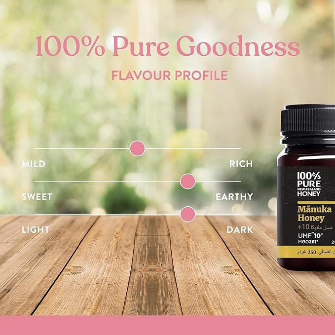 100% Pure New Zealand Manuka Honey UMF10+ MGO263+ 250g 100% Pure