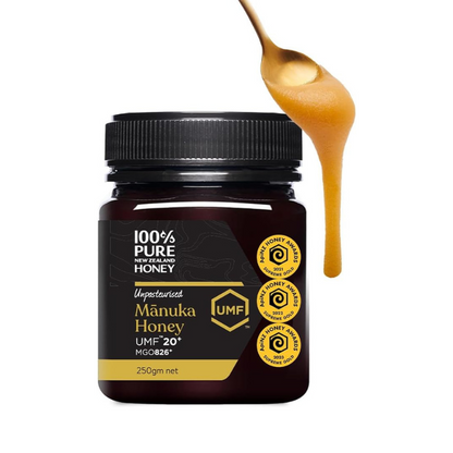 Pure 100% New Zealand Manuka Honey UMF20+ MGO826+ 250g