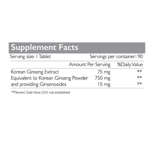 Radiant Platinum Korean Ginseng, Energy Booster, Immune Support & Antioxidant-Rich Herbal Supplement - 90 Tablets Radiant Platinum