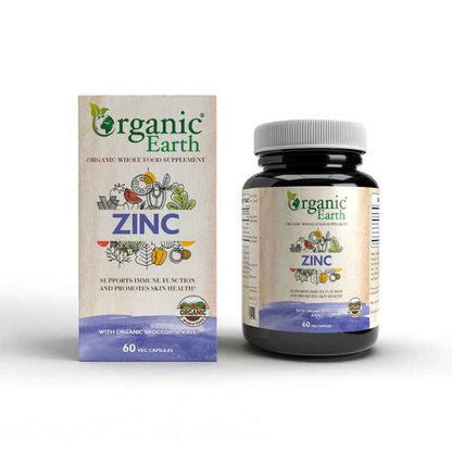 Organic Earth Zinc 25mg – 60 Capsules | Immune & Skin Support