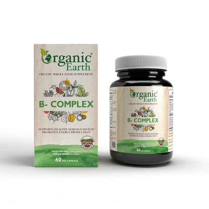 Organic Earth B-Complex 60 Capsules – 8 Essential B-Vitamins