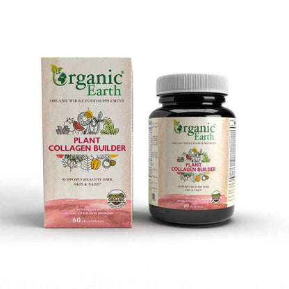 Organic Earth Plant Collagen Builder 60 Capsules – Vegan Collagen Support