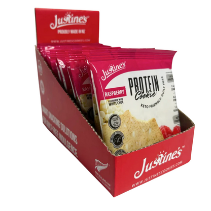 Justine's Protein Cookie Raspberry White Chocolate - 60g x 12s