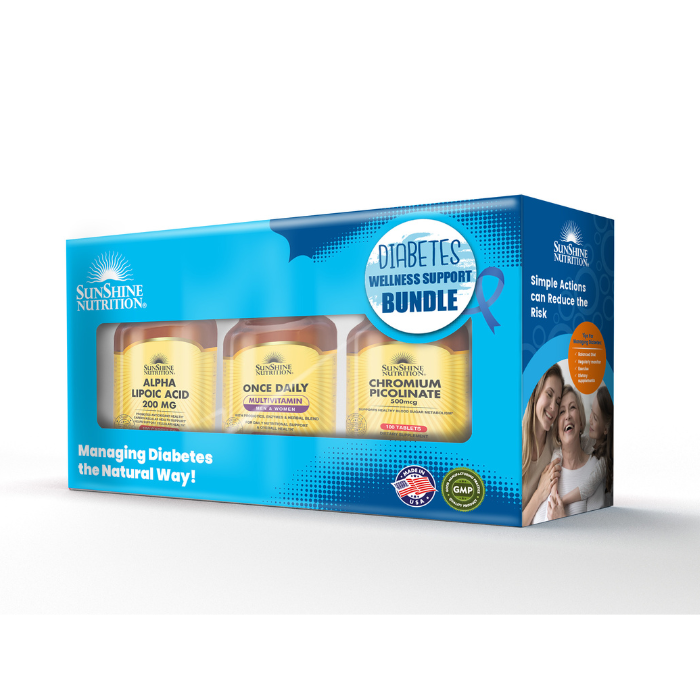 Sunshine Nutrition Diabetes Wellness with Alpha Lipoic Acid, Once Daily Multivitamins and Chromium Picolinate -  Bundle Promo 3's Sunshine Nutrition