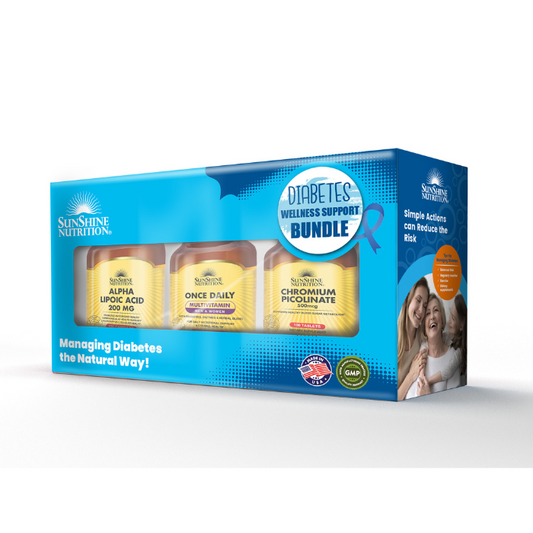 Sunshine Nutrition Diabetes Wellness with Alpha Lipoic Acid, Once Daily Multivitamins and Chromium Picolinate -  Bundle Promo 3's Sunshine Nutrition