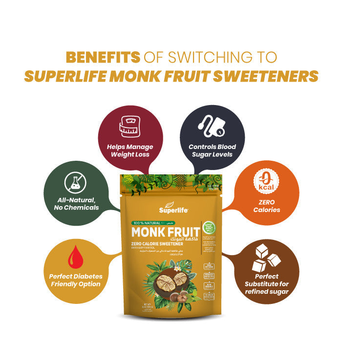 Superlife Monk Fruit With Erythritol Sweetener - 454g Superlife