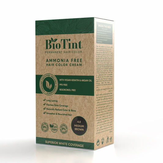 BioTint Permanent Hair Color - 4.0 Medium Brown BioTint