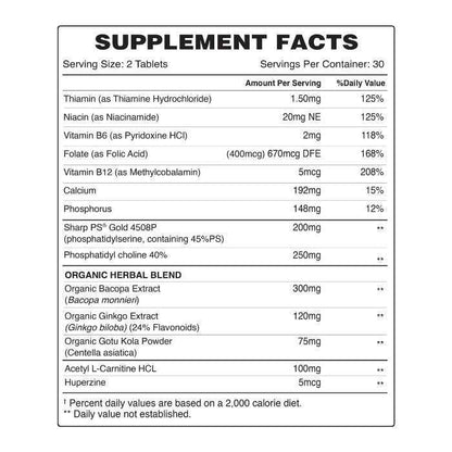 Organic Earth Brain Smart Tablets 60s – Nootropic Focus Formula